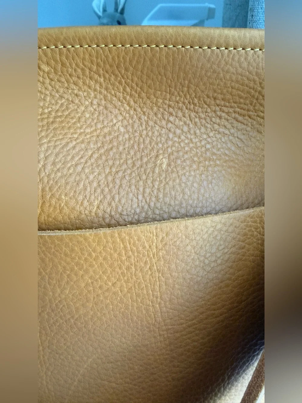KMM & Co marigold cypress leather travel tote full grain crossbody & shoulder